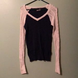 Navy blue and beige sweater